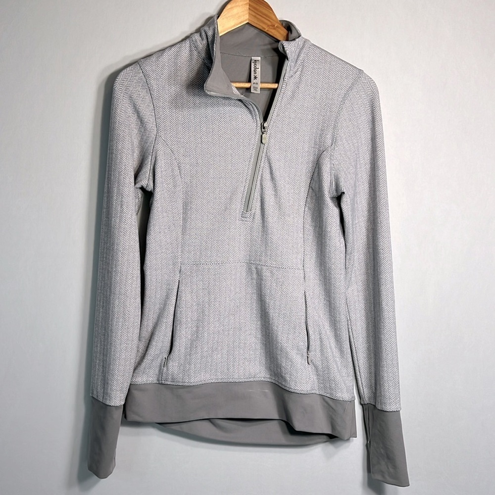 Kyodan Gray Chevron Pattern Quarter Zip Pullover size P/S